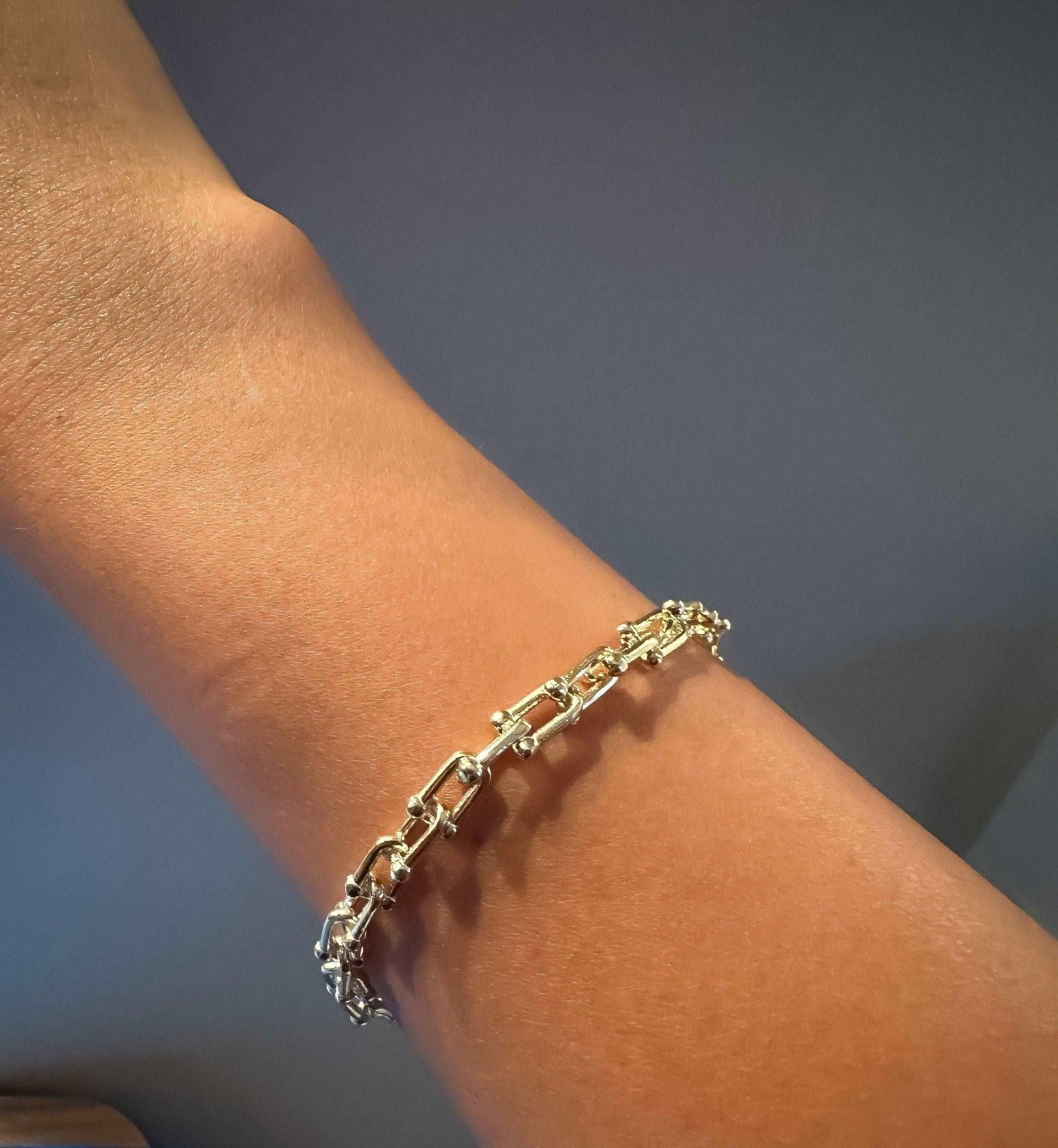 14K Gold Planet Tiffany Co 925 Sterling Silver Luxury Bracelet - Tracesilver