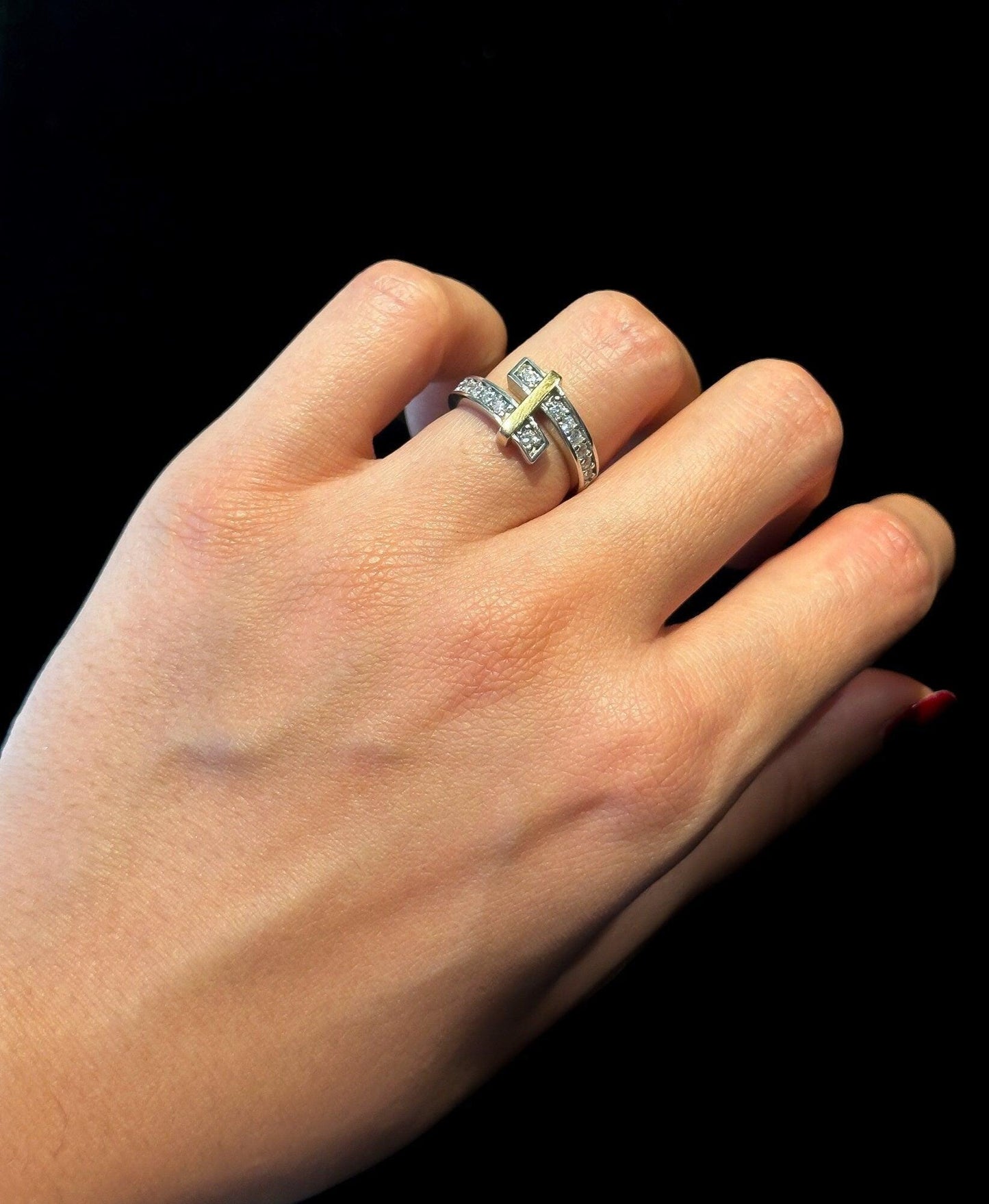 Tiffany & Co 925 Sterling Silver First Quality Zircon Authentic Ring - Tracesilver