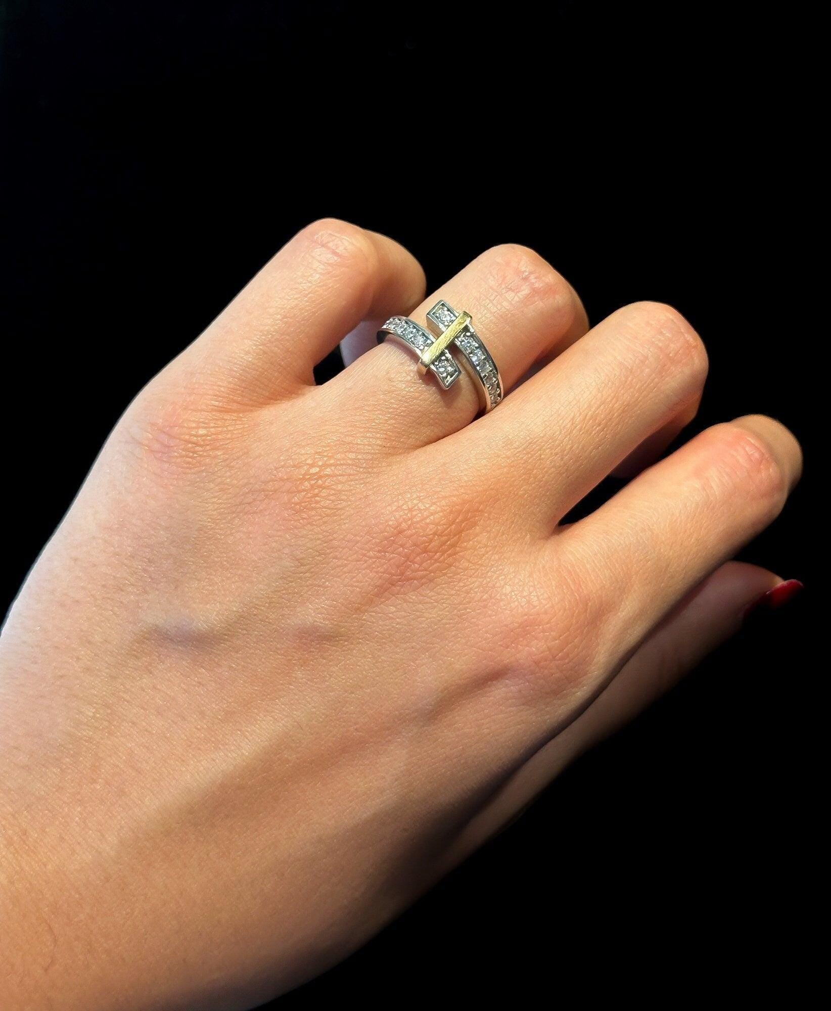 Tiffany & Co 925 Sterling Silver First Quality Zircon Authentic Ring - Tracesilver