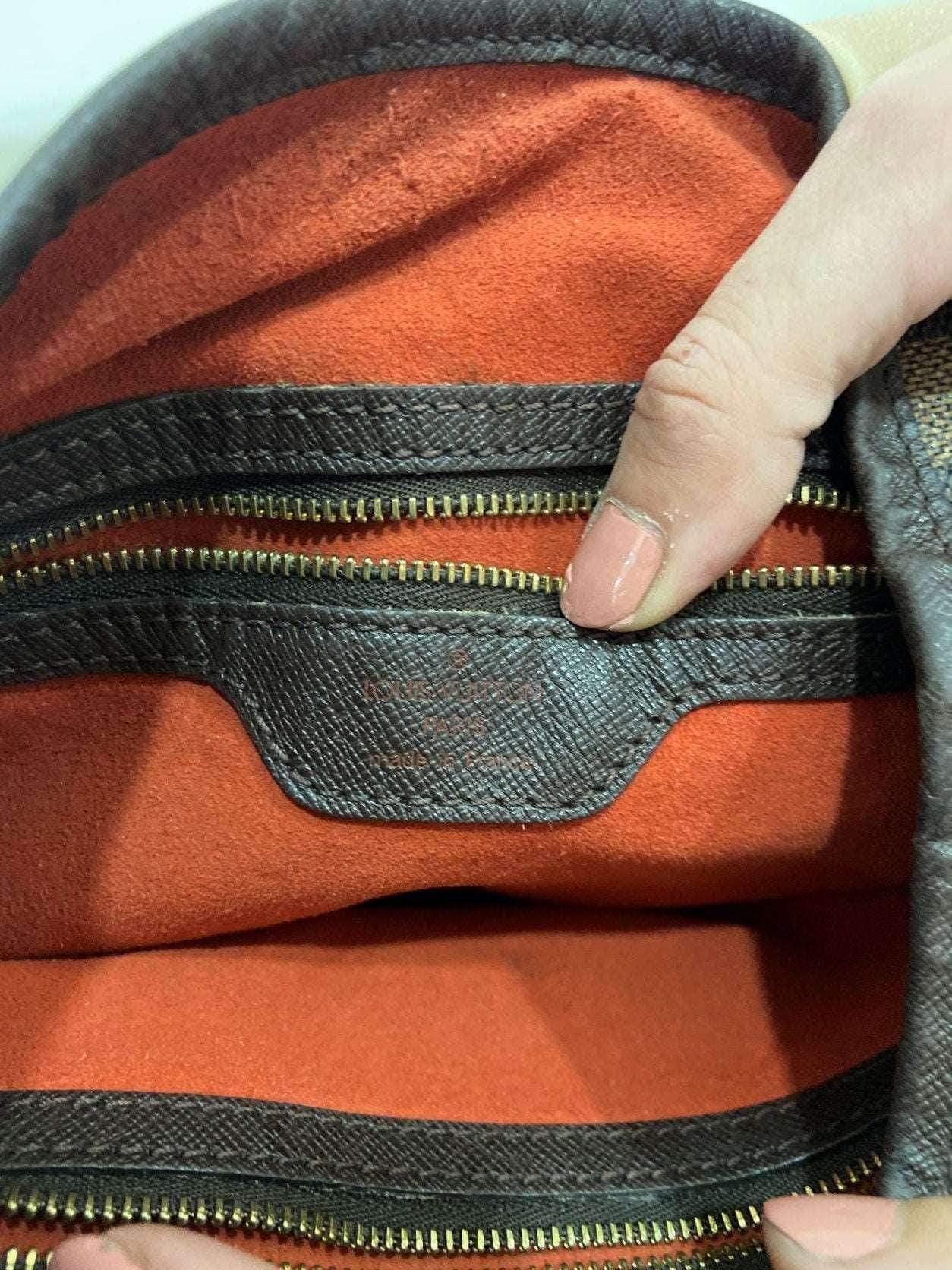 Authentic Louis Vuitton Damier Ebene Bucket Marais Brown Handbag - Tracesilver