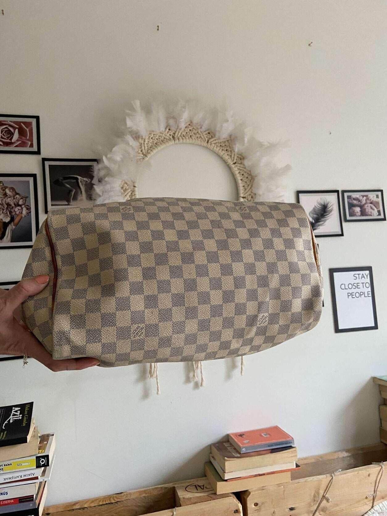 Authentic Louis Vuitton Damier Azur Speedy 35 Bag - Tracesilver