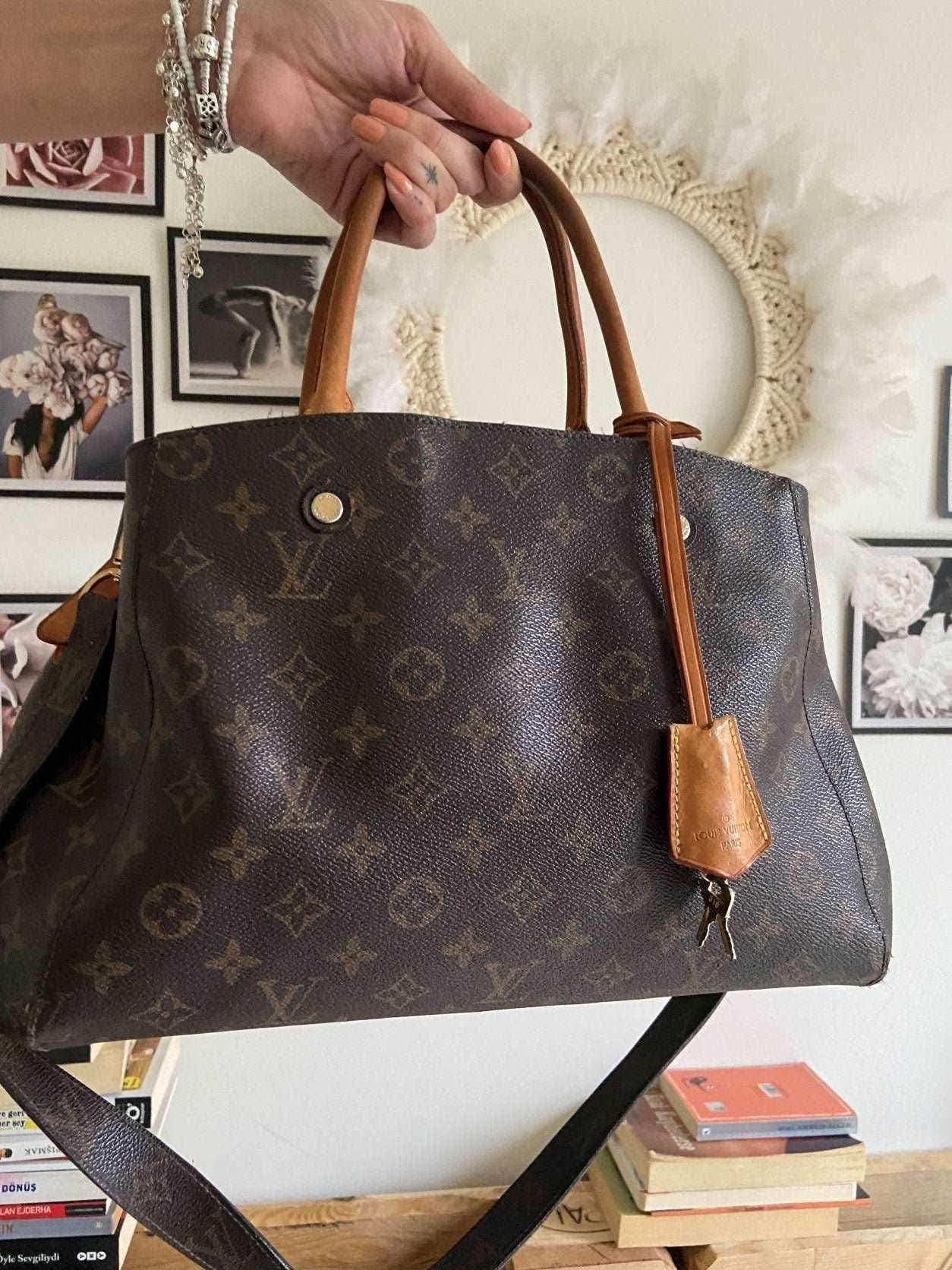 Authentic Louis Vuitton Montaigne Monogram Canvas MM Brown - Tracesilver