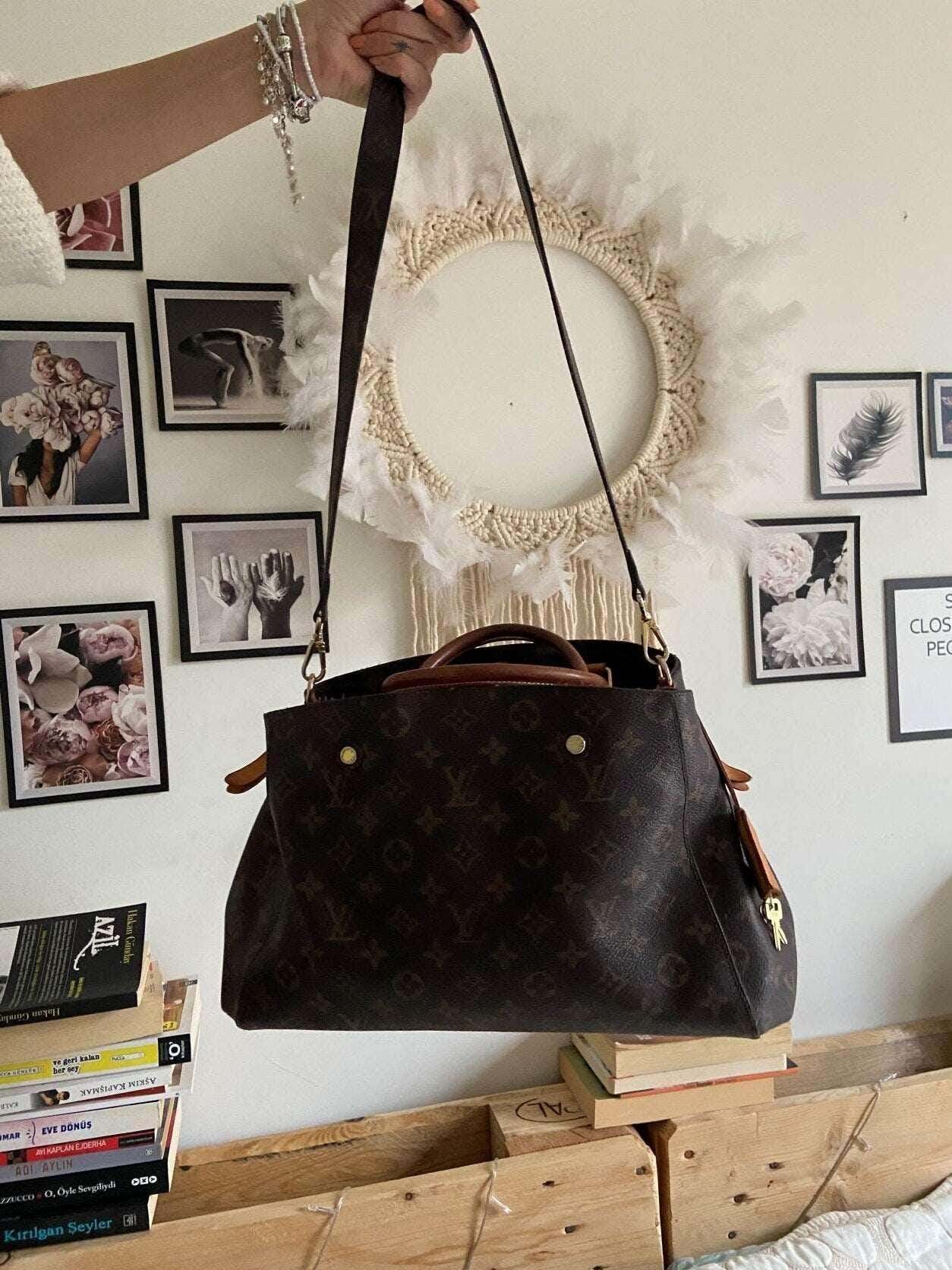 Authentic Louis Vuitton Montaigne Monogram Canvas MM Brown - Tracesilver