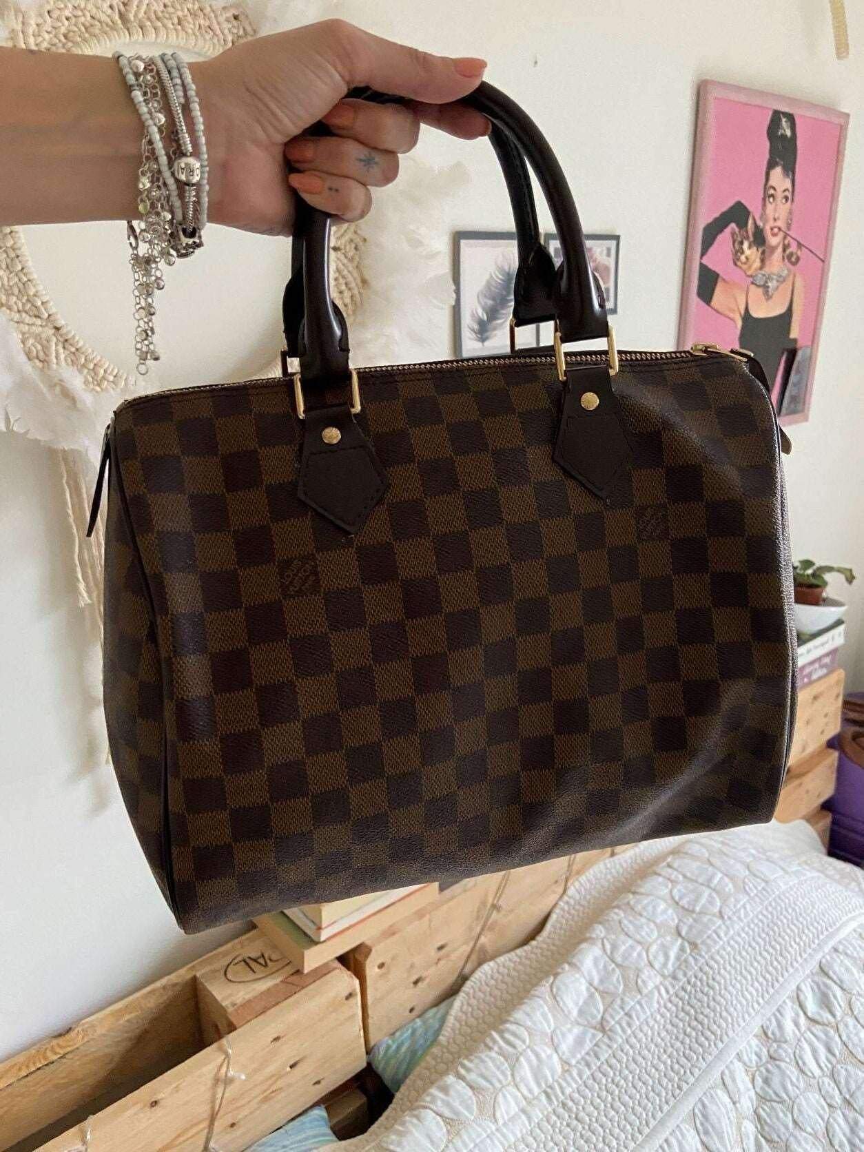 Authentic Louis Vuitton Damier Ebene Speedy 30 Bag - Tracesilver
