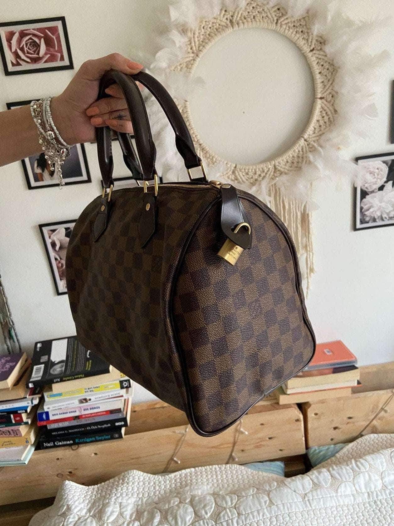 Authentic Louis Vuitton Damier Ebene Speedy 30 Bag - Tracesilver