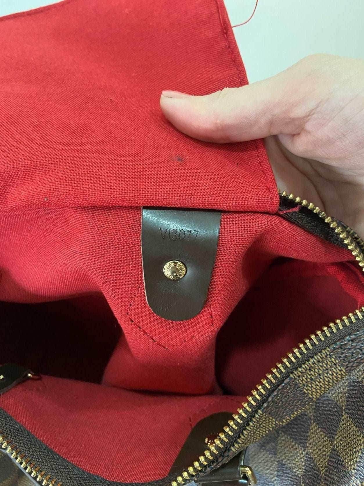 Authentic Louis Vuitton Damier Ebene Speedy 30 Bag - Tracesilver