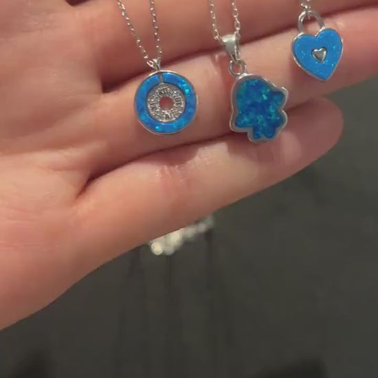 Fatıma's Mother 925 Silver Necklace | Fatıma's Hands |Good Vibes |Protecting| Blue Necklace| Handmade 925 Sterling Silver| Energy Necklace |