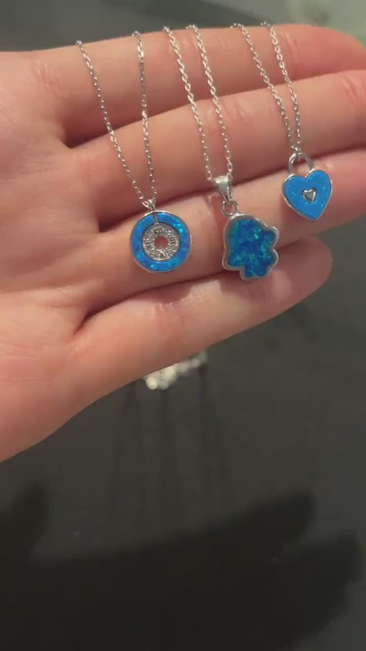 Fatıma's Mother 925 Silver Necklace | Fatıma's Hands |Good Vibes |Protecting| Blue Necklace| Handmade 925 Sterling Silver| Energy Necklace |