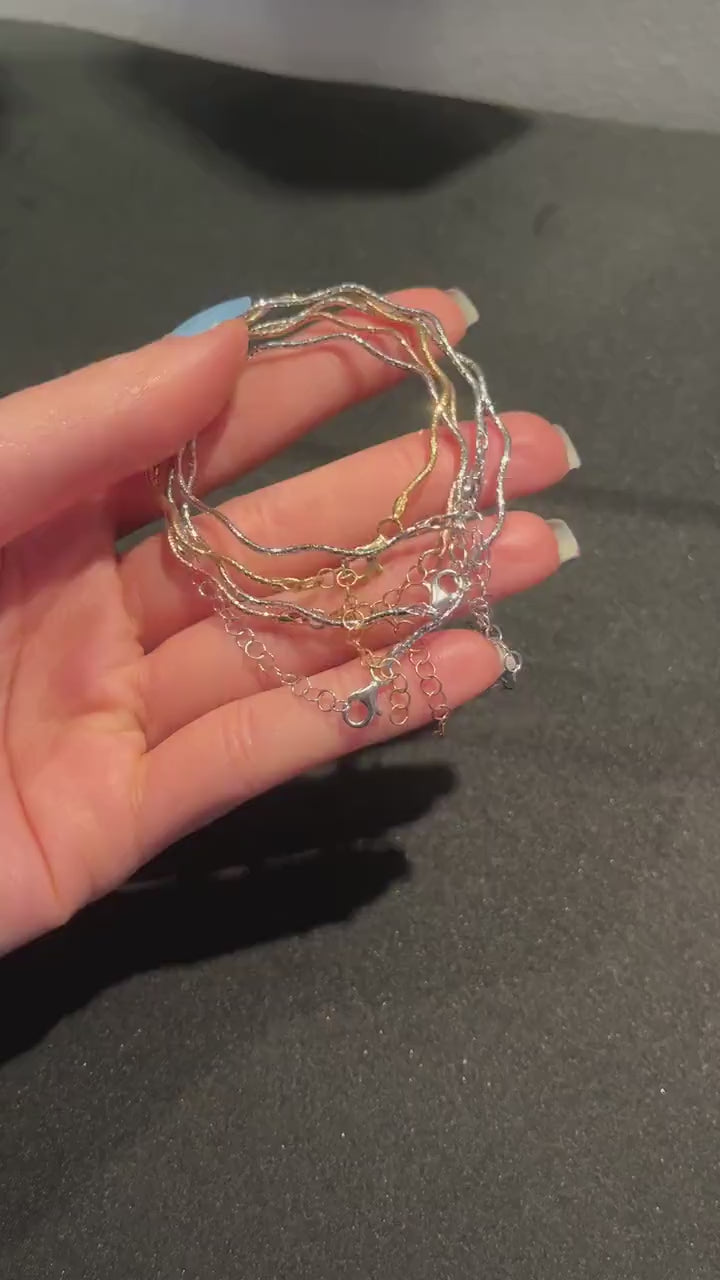 İtalian Twist 925 Sterling Silver Bracelet ,İtalian Chain Bracelet,925İtalian Chain,Twist Chain Rose Gold,Twist Silver Bracelet,Gold Plated