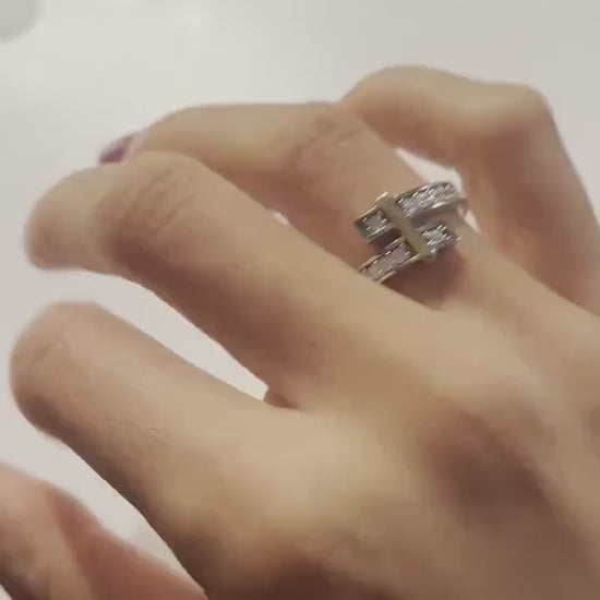 Tiffany & Co 925 Sterling Silver First Quality Zircon Authentic Ring