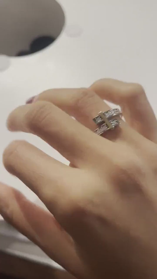 Tiffany & Co 925 Sterling Silver First Quality Zircon Authentic Ring