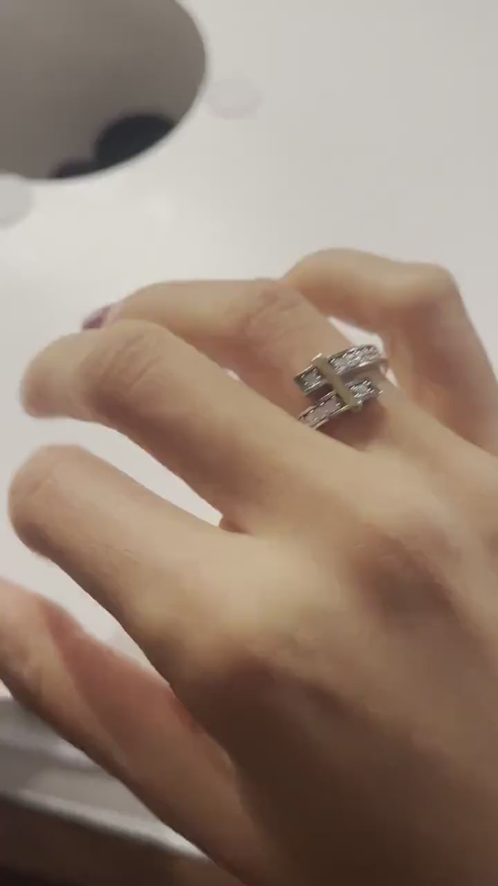 Tiffany & Co 925 Sterling Silver First Quality Zircon Authentic Ring