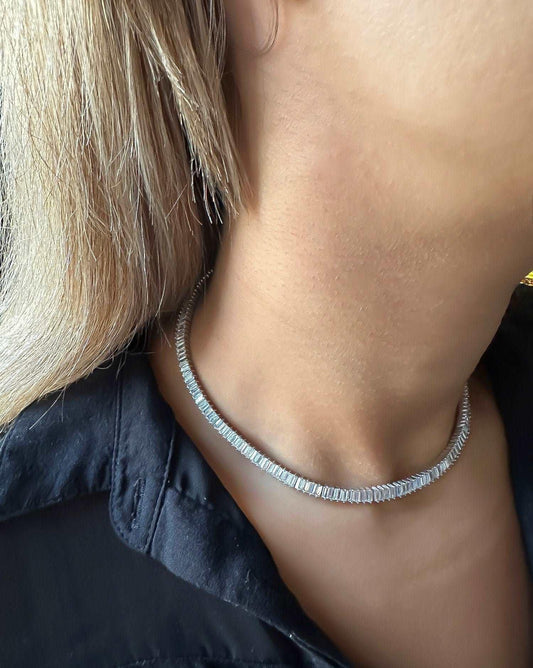 925 Sterling Silver First Quality Zircon Stone Necklace - Tracesilver