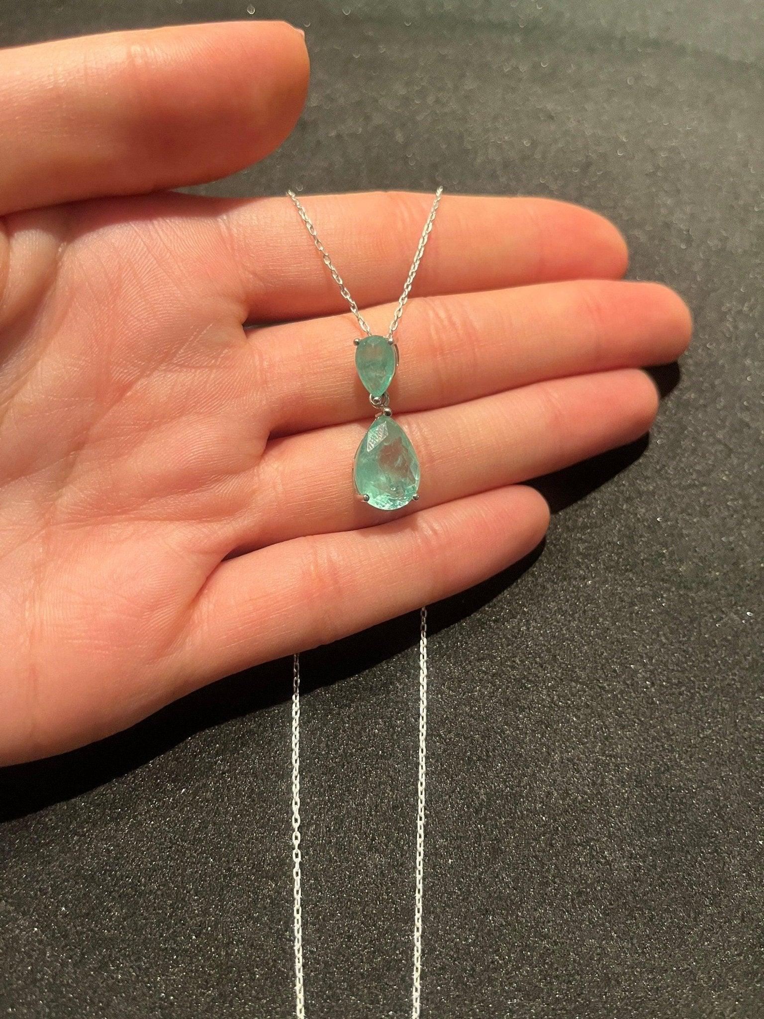 Aqua Marine Handmade Necklace | Handmade Necklace | 925 Sterling Silver | Natural stone necklace | Aqua Marine| - Tracesilver