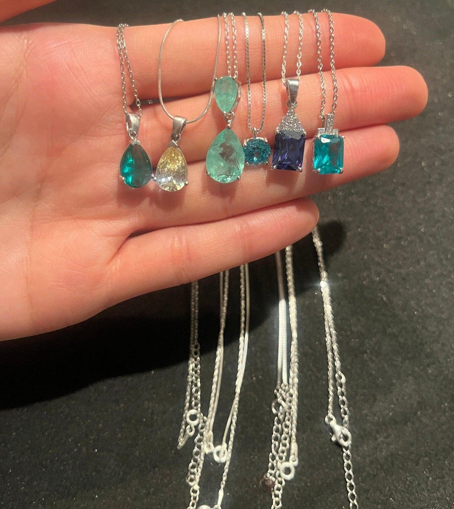 Aqua Marine Handmade Necklace | Handmade Necklace | 925 Sterling Silver | Natural stone necklace | Aqua Marine| - Tracesilver