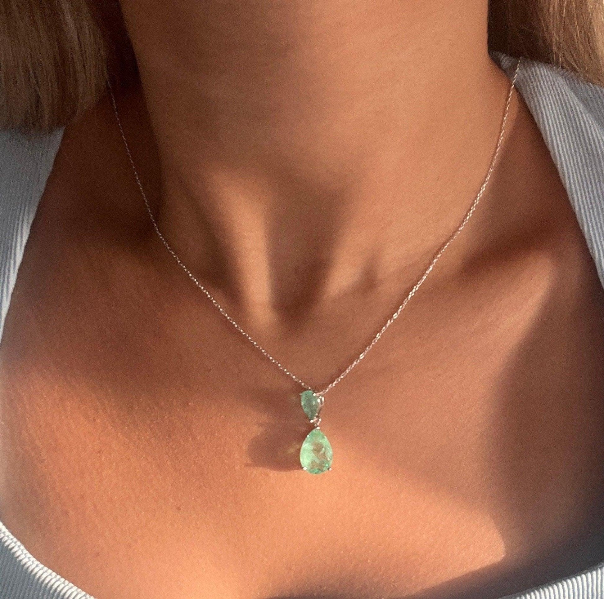 Aqua Marine Handmade Necklace | Handmade Necklace | 925 Sterling Silver | Natural stone necklace | Aqua Marine| - Tracesilver