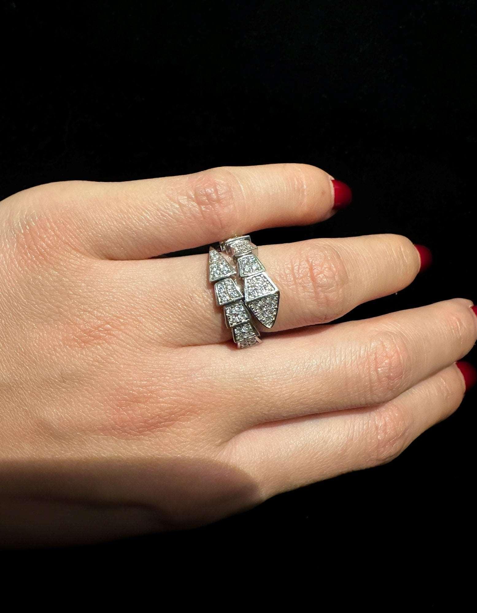 BVLGARI Serpenti Viper Collection 925 Sterling Silver Rings - Tracesilver