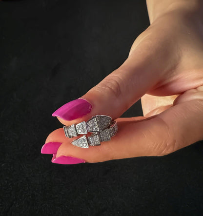 BVLGARI Serpenti Viper Collection 925 Sterling Silver Rings - Tracesilver