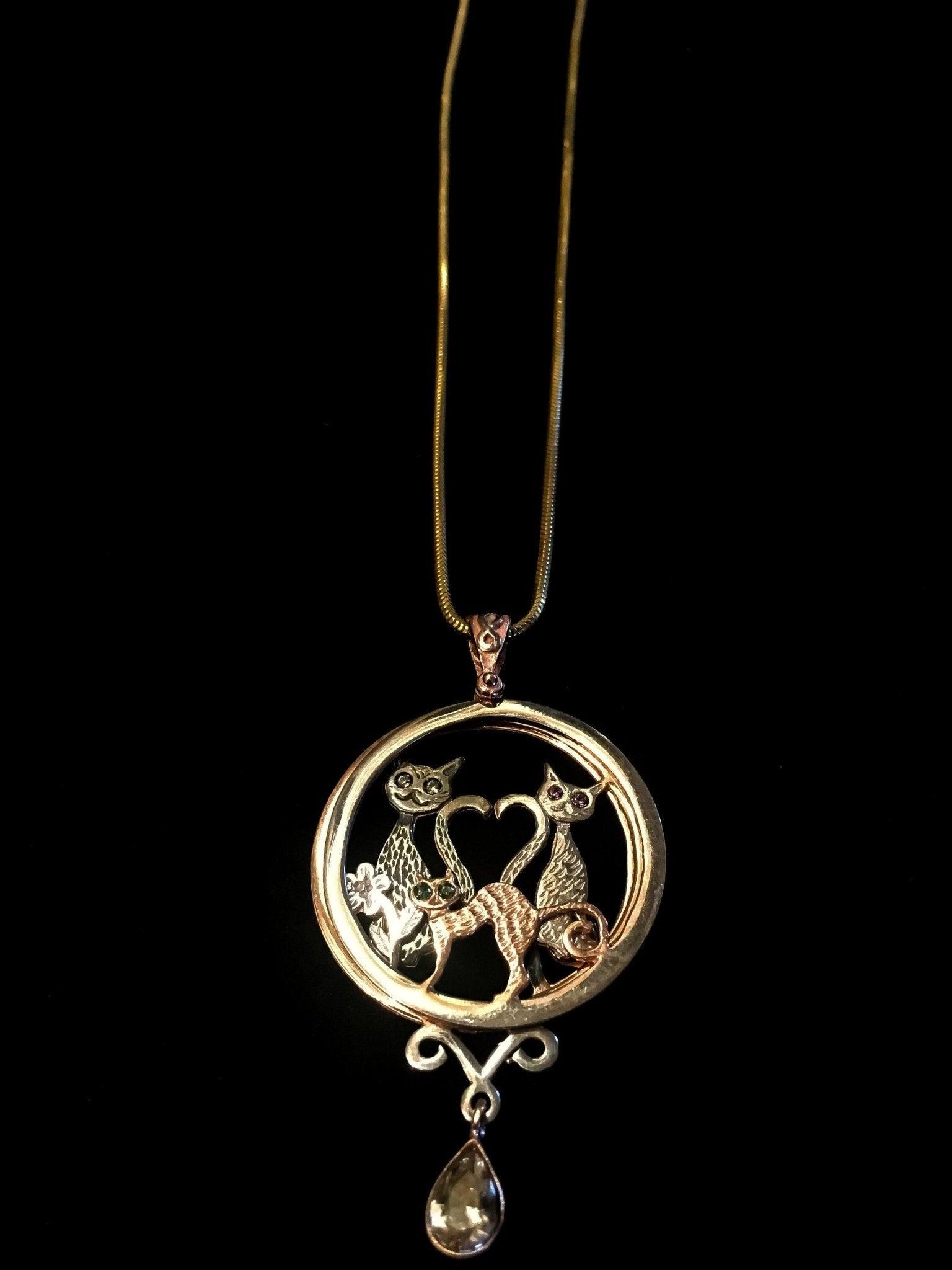 Cat Family Custom Design Pendant, 925 Sterling Silver Animal Necklace, Custom Desing Cat Jewelry, Cat Lover Gift,925 Cat For Women - Tracesilver