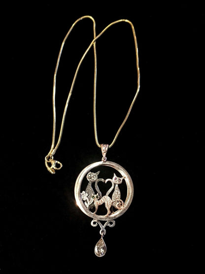 Cat Family Custom Design Pendant, 925 Sterling Silver Animal Necklace, Custom Desing Cat Jewelry, Cat Lover Gift,925 Cat For Women - Tracesilver