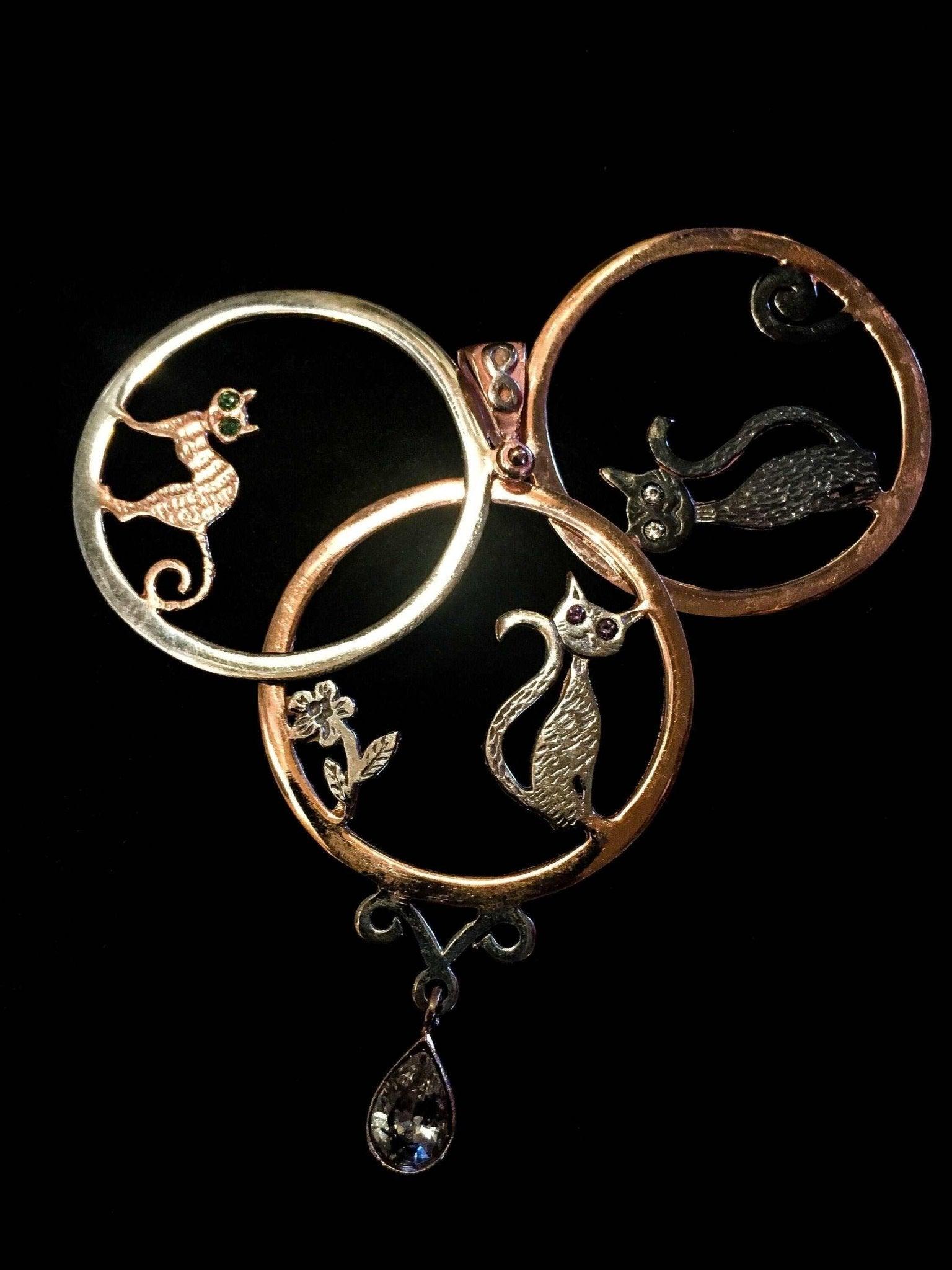 Cat Family Custom Design Pendant, 925 Sterling Silver Animal Necklace, Custom Desing Cat Jewelry, Cat Lover Gift,925 Cat For Women - Tracesilver