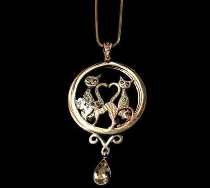 Cat Family Custom Design Pendant, 925 Sterling Silver Animal Necklace, Custom Desing Cat Jewelry, Cat Lover Gift,925 Cat For Women - Tracesilver