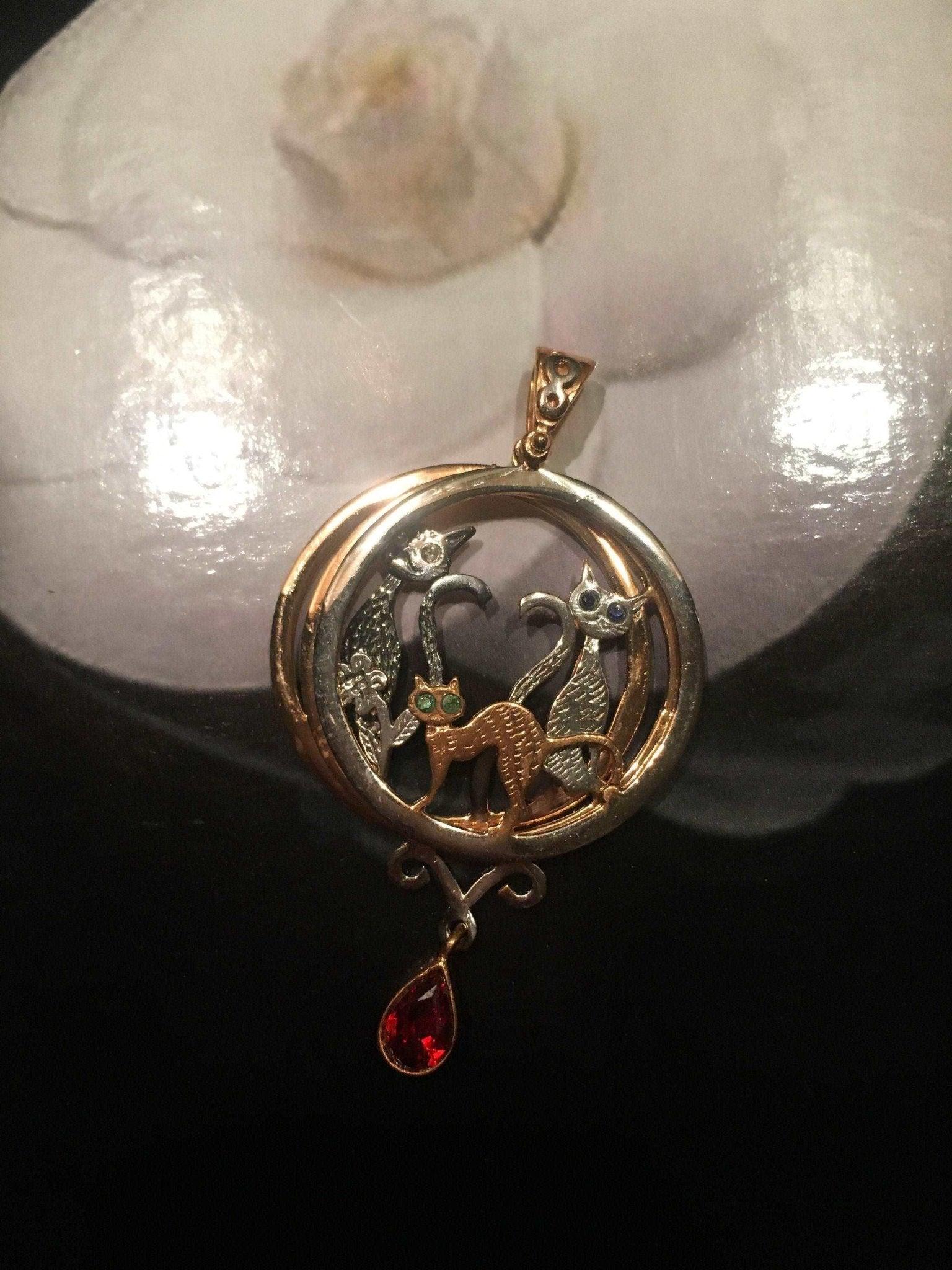 Cat Family Custom Design Pendant, 925 Sterling Silver Animal Necklace, Custom Desing Cat Jewelry, Cat Lover Gift,925 Cat For Women - Tracesilver