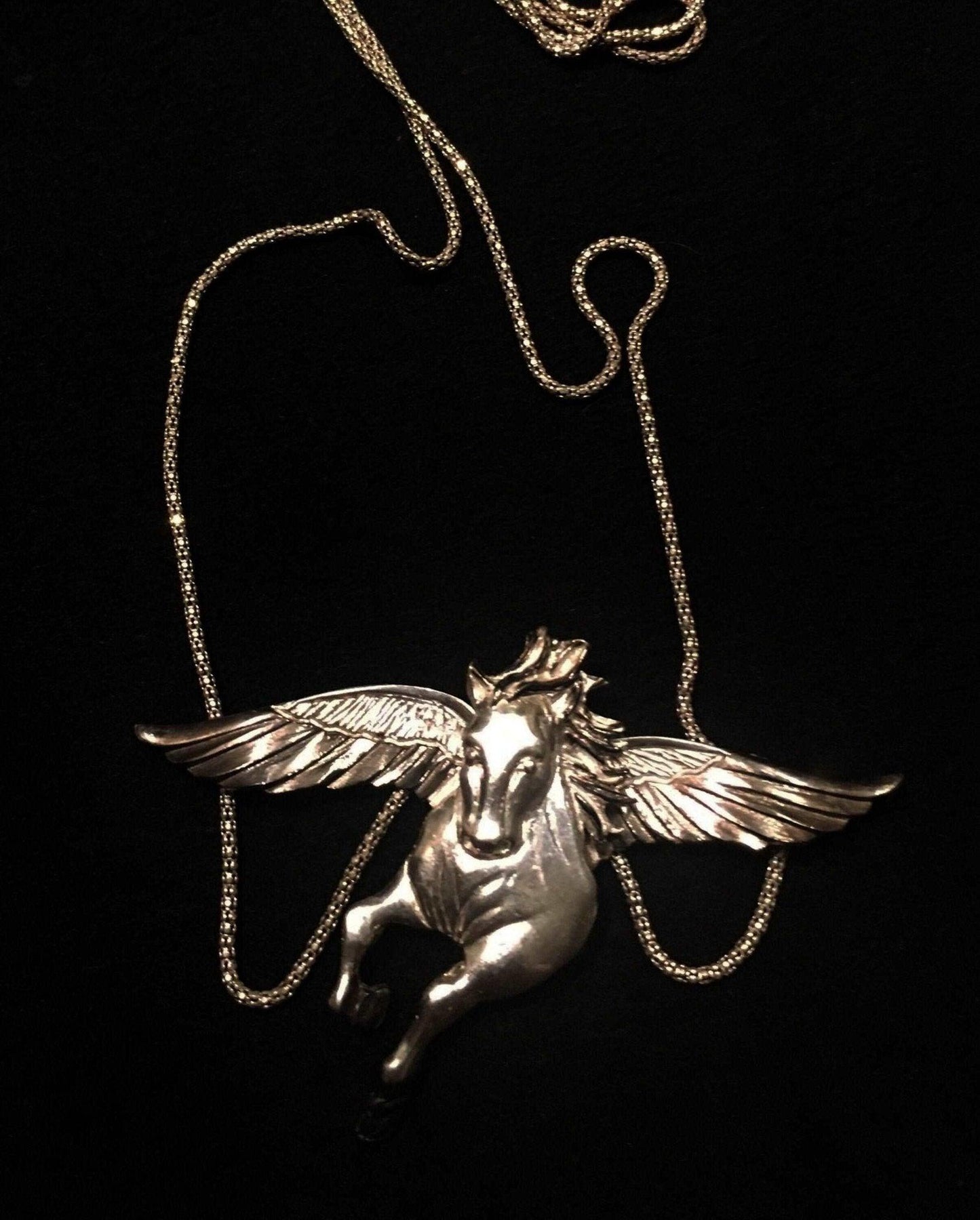 Custom Design Silver Pegasus Necklace, Jewelry Pegasus Pendant, Silver Animal Desing Necklace, Winged Horse, 925 Gift For Her - Tracesilver