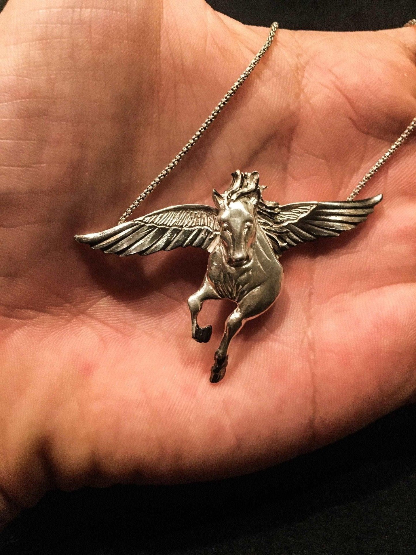 Custom Design Silver Pegasus Necklace, Jewelry Pegasus Pendant, Silver Animal Desing Necklace, Winged Horse, 925 Gift For Her - Tracesilver