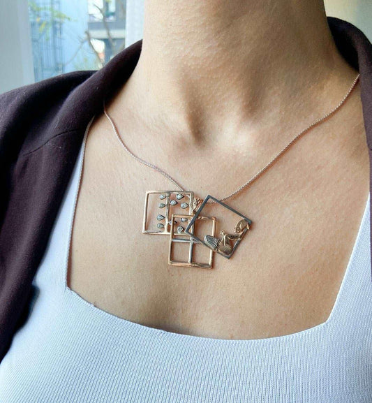 Custom Story Design Moving Her Watching Rain Ladies Necklace For Women Jewelry, Girl Gift Pendant - Tracesilver