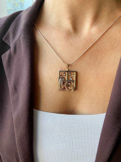 Custom Story Design Moving Her Watching Rain Ladies Necklace For Women Jewelry, Girl Gift Pendant - Tracesilver