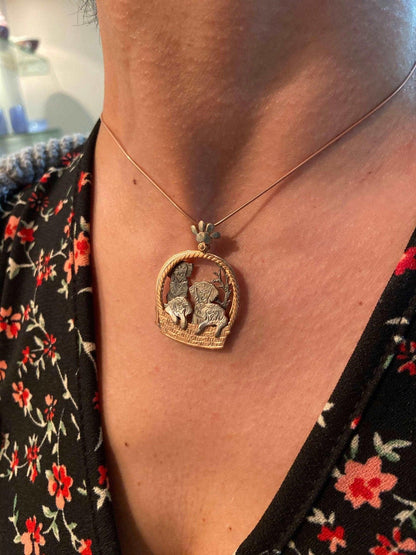 Dog Family Moving Pendant, Dog Jewelry Custom Desing Necklaces, Handmade Dog Jewelry, Animal Gift For Women, Cute Dog Family - Tracesilver
