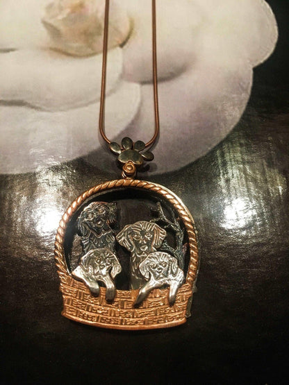 Dog Family Moving Pendant, Dog Jewelry Custom Desing Necklaces, Handmade Dog Jewelry, Animal Gift For Women, Cute Dog Family - Tracesilver