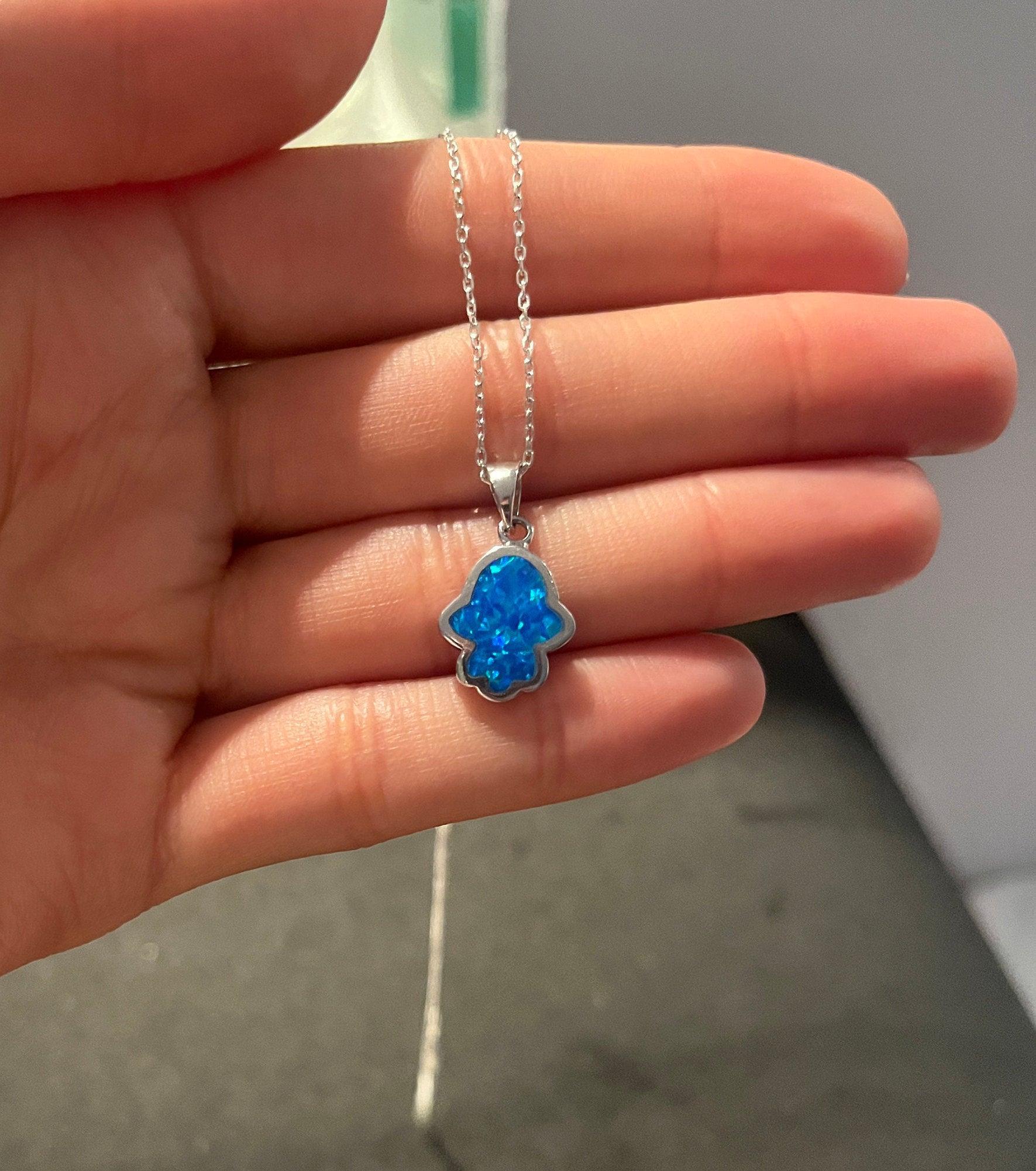 Fatıma's Mother 925 Silver Necklace | Fatıma's Hands |Good Vibes |Protecting| Blue Necklace| Handmade 925 Sterling Silver| Energy Necklace | - Tracesilver