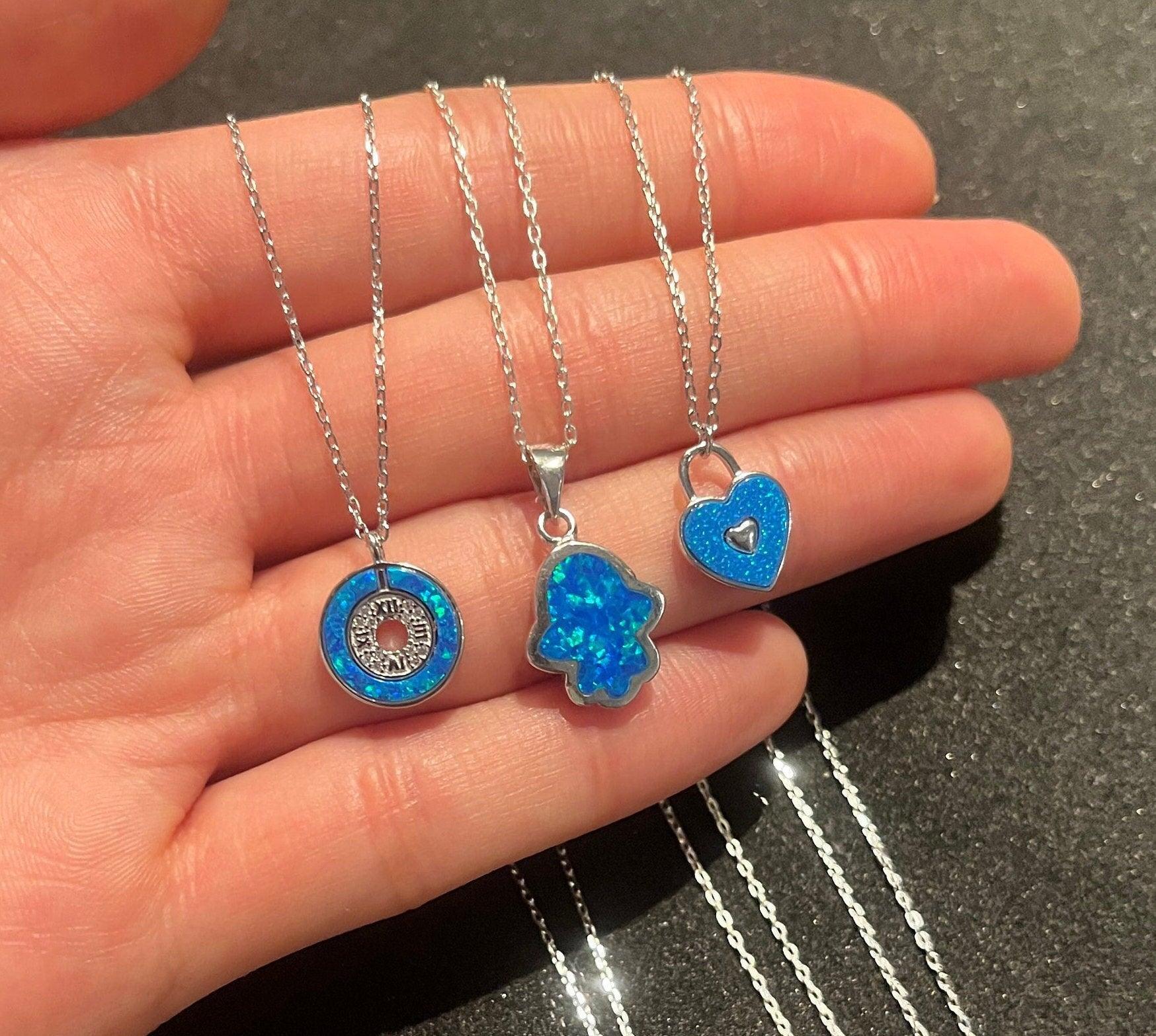 Fatıma's Mother 925 Silver Necklace | Fatıma's Hands |Good Vibes |Protecting| Blue Necklace| Handmade 925 Sterling Silver| Energy Necklace | - Tracesilver