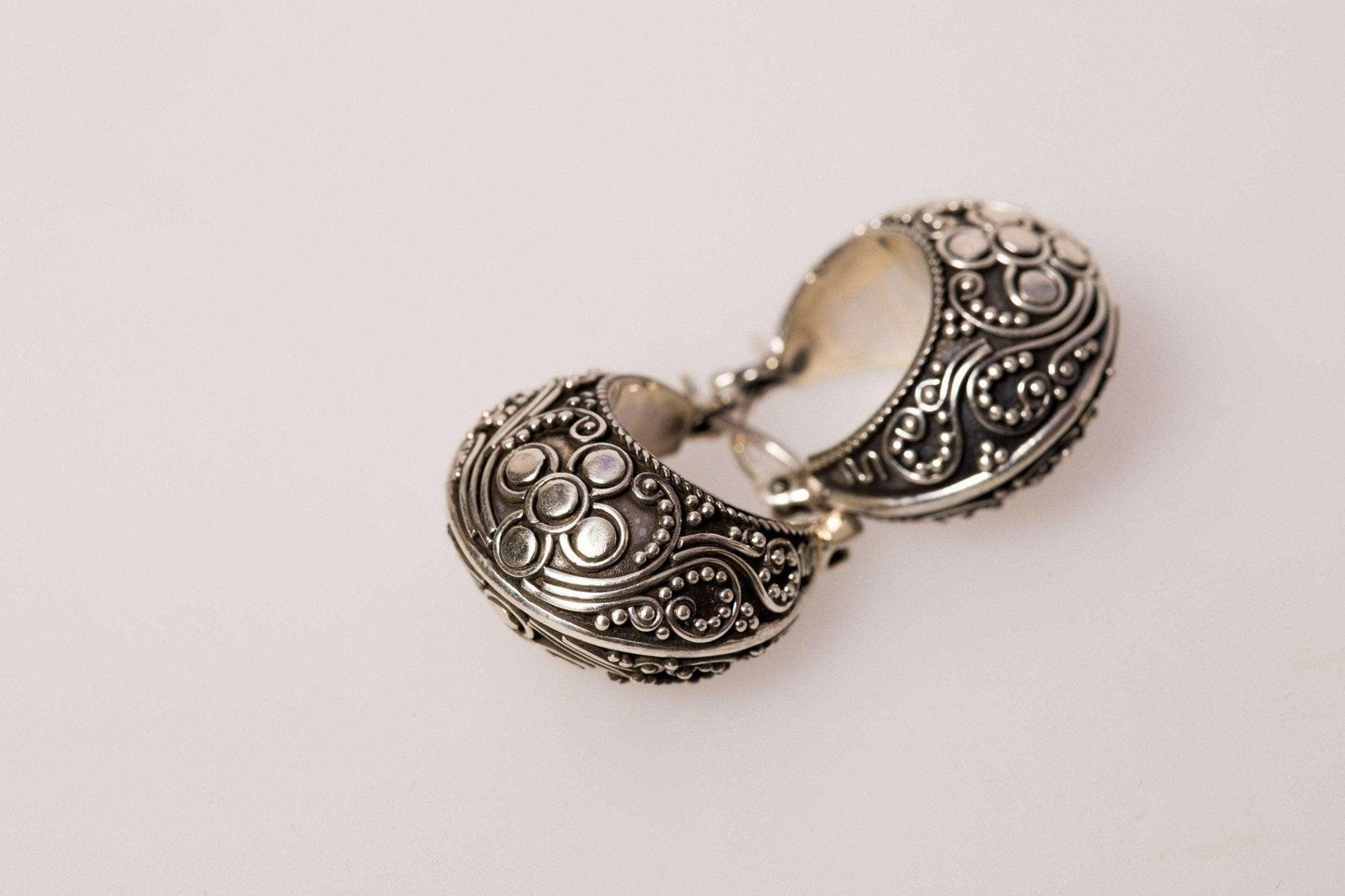 Filigree Handmade Stud Silver Earrings, Filigree Jewelry For Women, Accessory Filigree Earrings, Gift For Women, Gift For Best Mom - Tracesilver