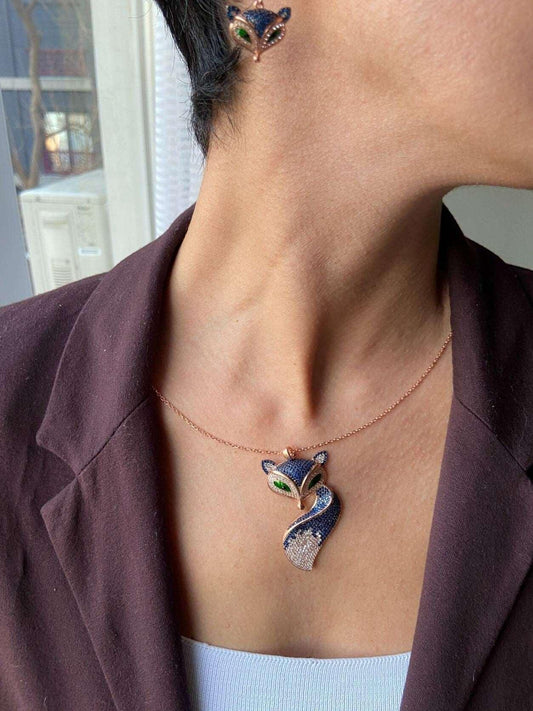 Fox Necklace Animal Jewelry Necklace For Women, Fox Pendant For Her, Gift Animal Handmade Jewelry Necklace - Tracesilver