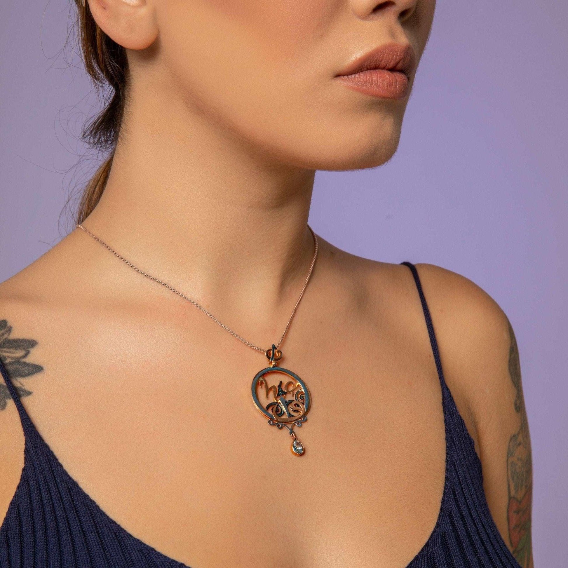Hz.Rumi Nothingness Unique Desing Handmade 925 Sterling Silver Necklace, Mevlana Jewelry Pendant, Unique Desing Sufi Necklaces - Tracesilver