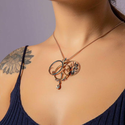 Hz.Rumi Nothingness Unique Desing Handmade 925 Sterling Silver Necklace, Mevlana Jewelry Pendant, Unique Desing Sufi Necklaces - Tracesilver