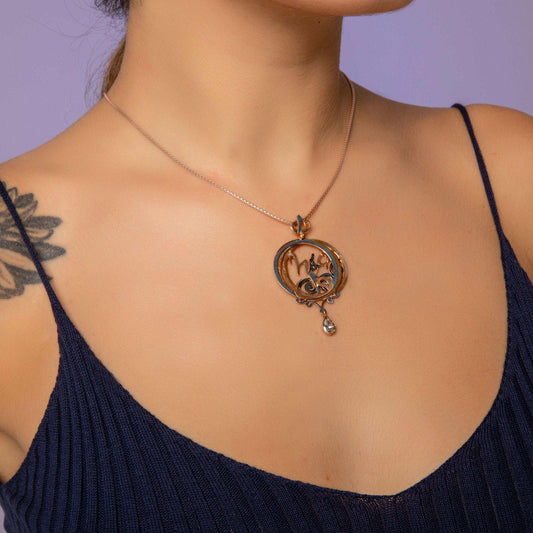 Hz.Rumi Nothingness Unique Desing Handmade 925 Sterling Silver Necklace, Mevlana Jewelry Pendant, Unique Desing Sufi Necklaces - Tracesilver