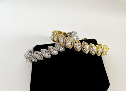 Diamond Drop cut 925 Sterling Silver Madagascar Zircon Stone Bracelet,Silver Zircon Stone Bracelet,Gold Plated Zircon Stone Bracelet, - Tracesilver