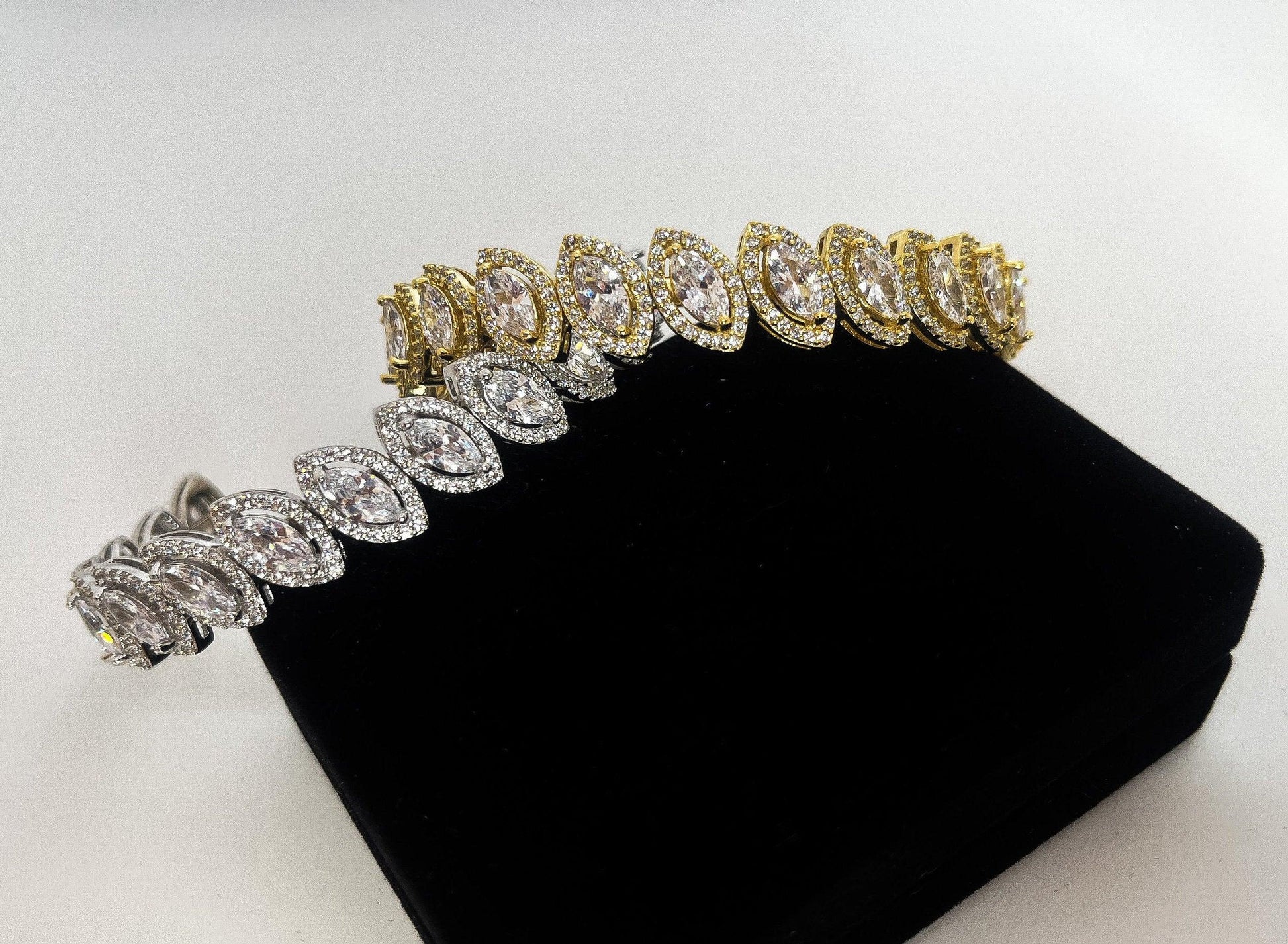 Diamond Drop cut 925 Sterling Silver Madagascar Zircon Stone Bracelet,Silver Zircon Stone Bracelet,Gold Plated Zircon Stone Bracelet, - Tracesilver