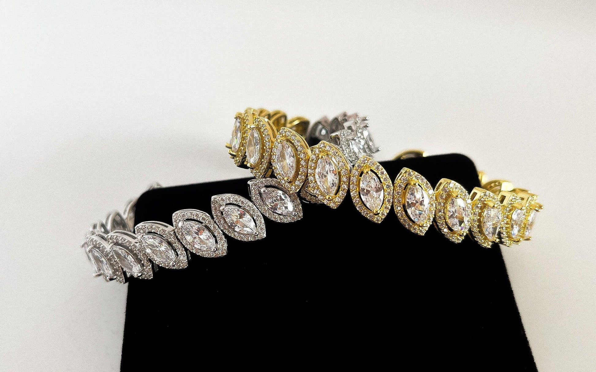 Diamond Drop cut Gold Plated 925 Sterling Silver Madagascar Zircon Stone Bracelet,Silver Zircon Stone Bracelet, - Tracesilver