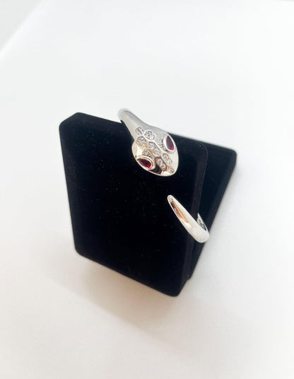 Snake Bracelet 925 Sterling Silver First Quality Zircon Stone Ruby Eyes Snake Luxury Bracelet Jewelry For Women - Tracesilver
