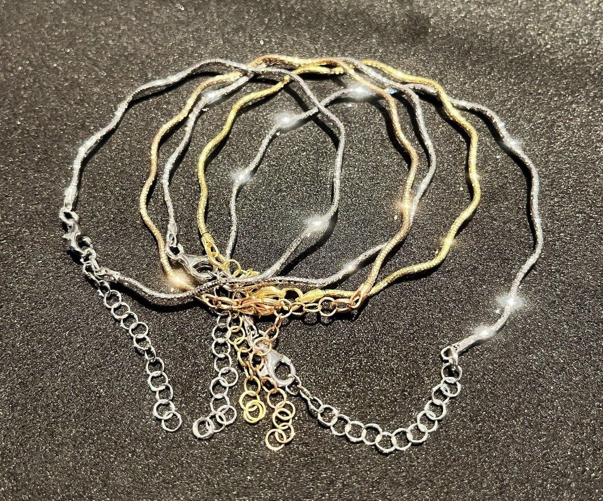 İtalian Twist 925 Sterling Silver Bracelet ,İtalian Chain Bracelet,925İtalian Chain,Twist Chain Rose Gold,Twist Silver Bracelet,Gold Plated - Tracesilver