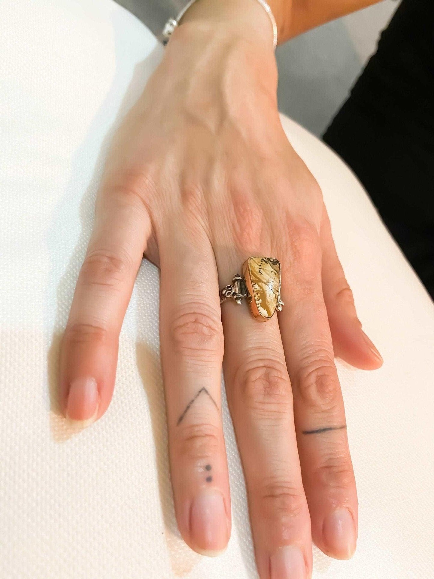 Jasper Natural Stone 925 Sterling Silver Ring, Handmade Jasper Gemstone Ring For Women, Jasper Jewellery Ring, Natural Stone Jewelry Ring - Tracesilver