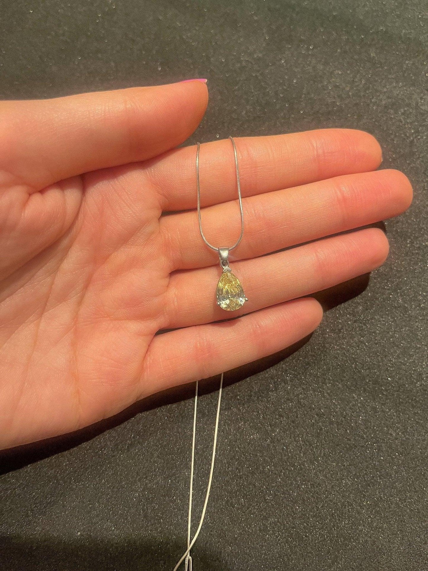 Lemon Topaz 925 Sterling Silver Necklace, Handmade Yellow Topaz Jewelry Pendant For Women, Christmas Gift Jewelry - Tracesilver