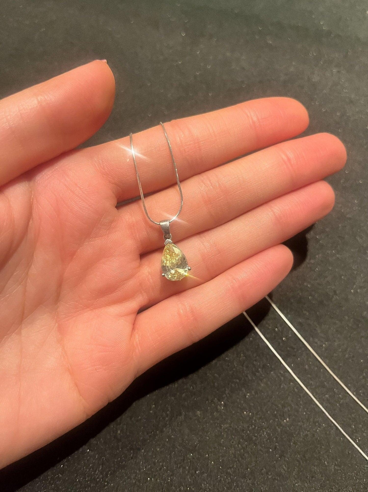 Lemon Topaz 925 Sterling Silver Necklace, Handmade Yellow Topaz Jewelry Pendant For Women, Christmas Gift Jewelry - Tracesilver