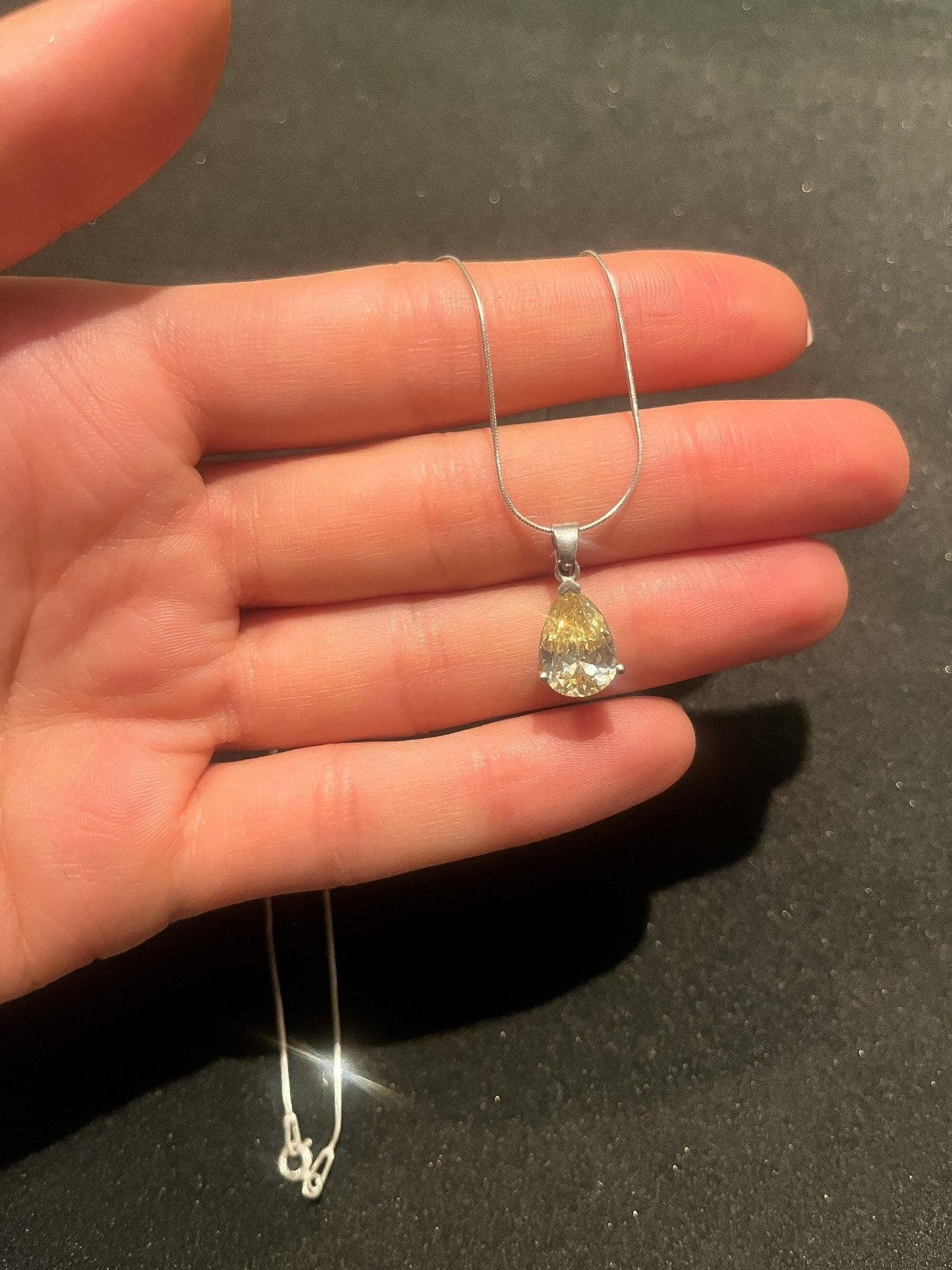 Lemon Topaz 925 Sterling Silver Necklace, Handmade Yellow Topaz Jewelry Pendant For Women, Christmas Gift Jewelry - Tracesilver