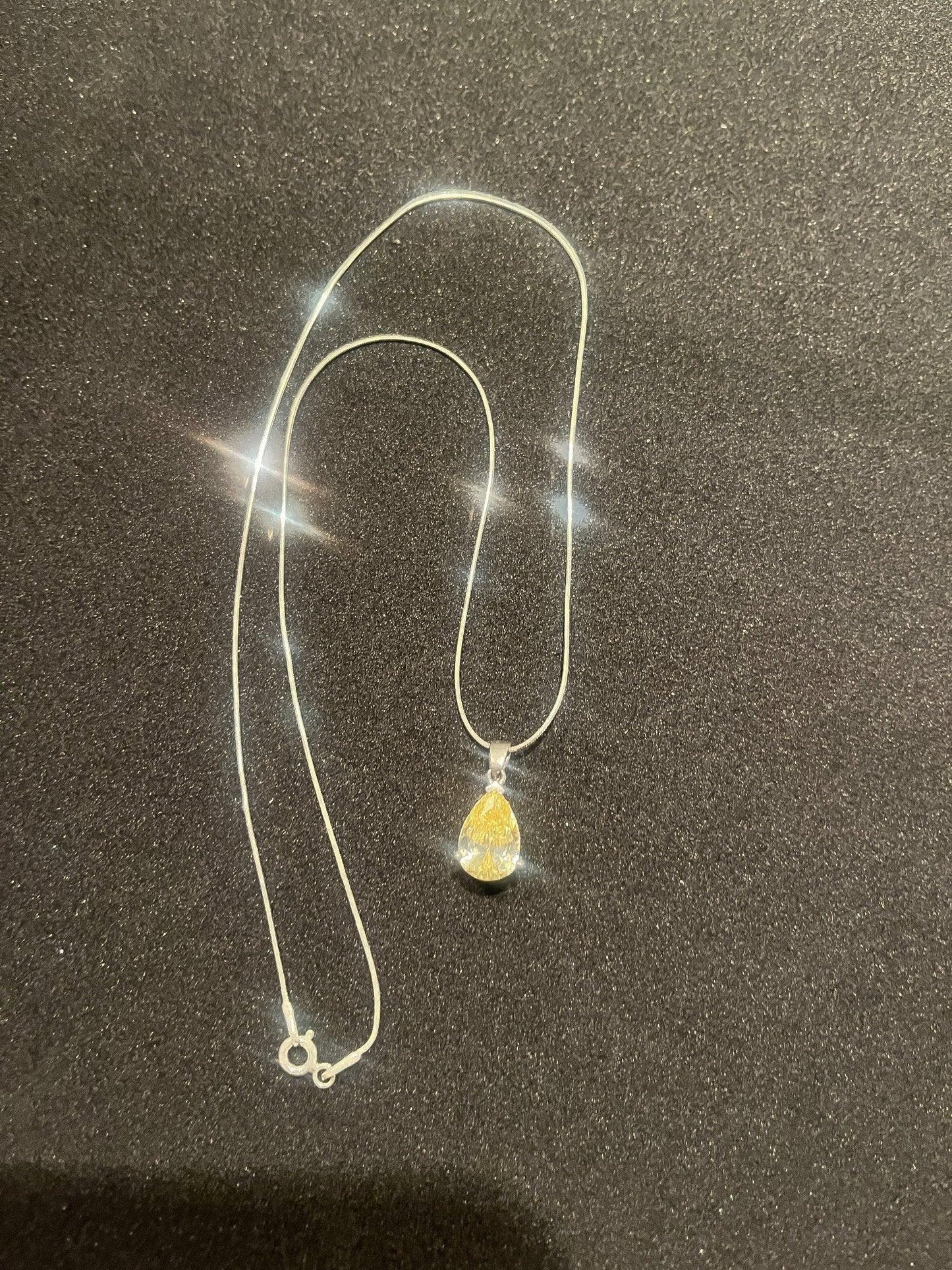 Lemon Topaz 925 Sterling Silver Necklace, Handmade Yellow Topaz Jewelry Pendant For Women, Christmas Gift Jewelry - Tracesilver
